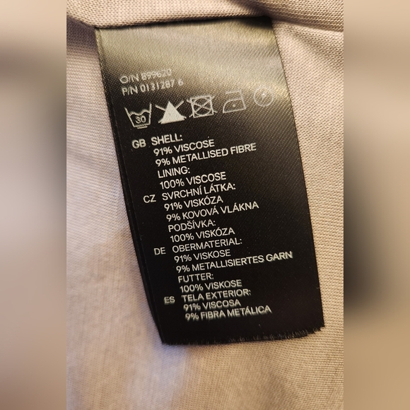 NWOT H&M Grey Taupe Shimmering open front jacket - Size Small - Picture 9 of 9